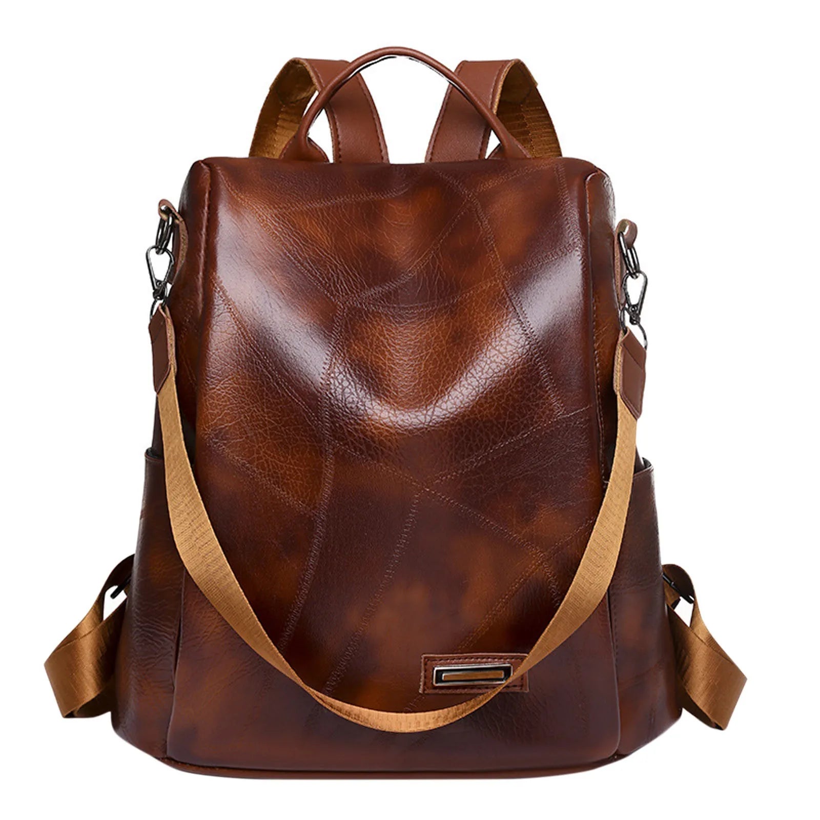 Women's Casual Leather Backpack with Adjustable Shoulder Strap