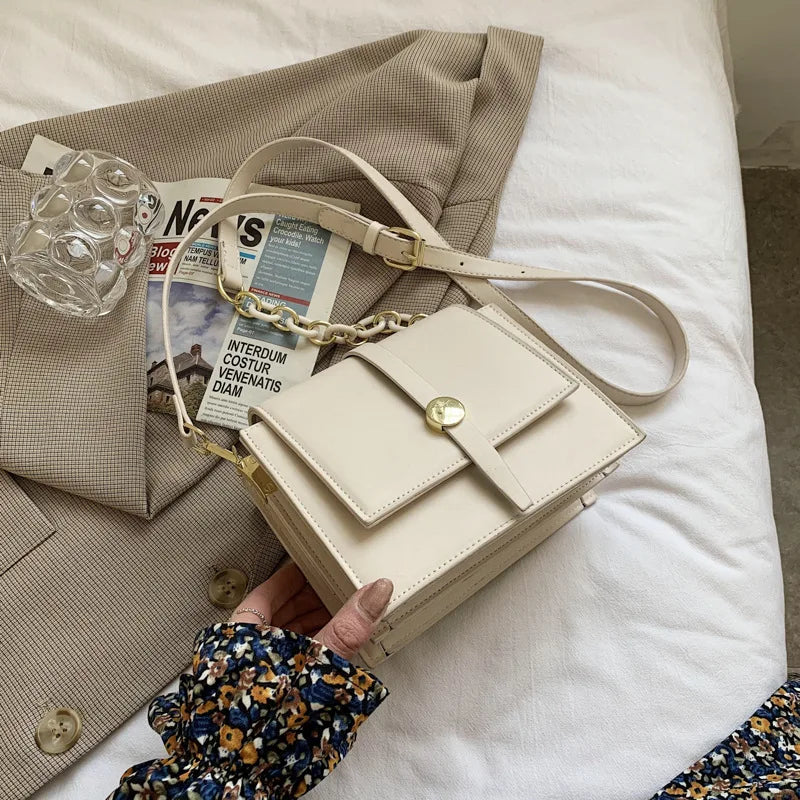 Women's PU Leather Shoulder Bag with Adjustable Strap