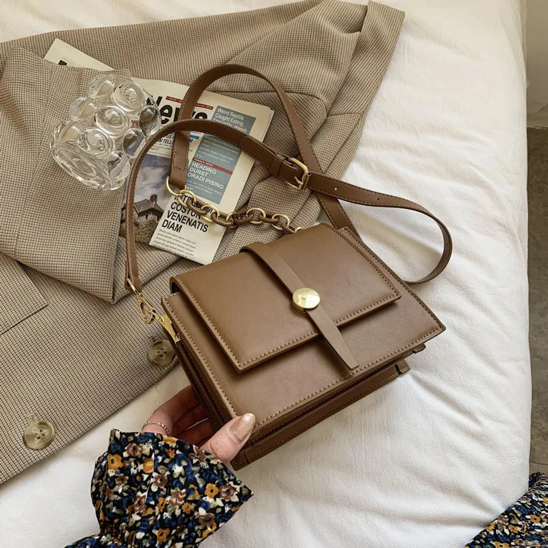 Women's PU Leather Shoulder Bag with Adjustable Strap