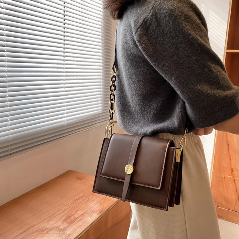 Women's PU Leather Shoulder Bag - Adjustable Strap