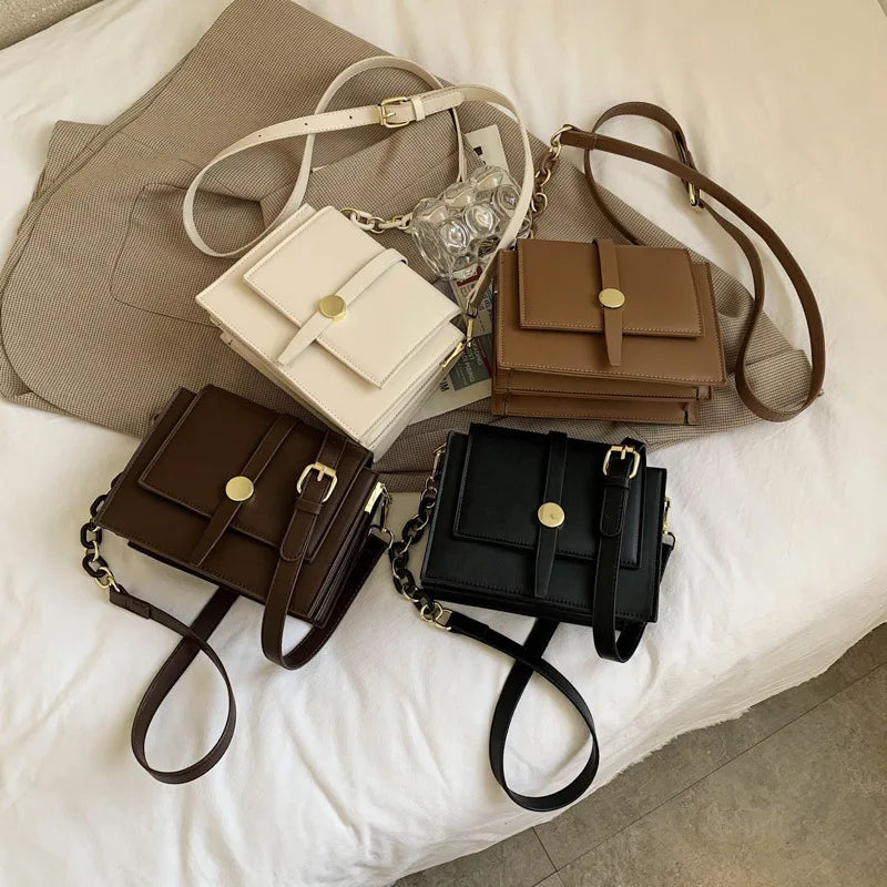 Women's PU Leather Shoulder Bag - Adjustable Strap
