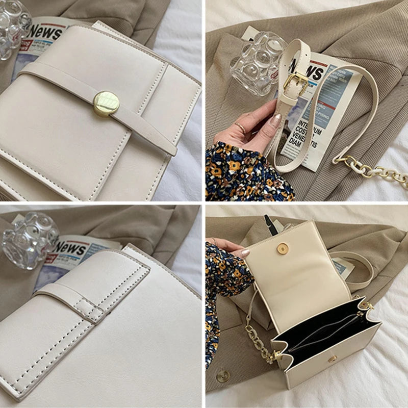 Women's PU Leather Shoulder Bag - Adjustable Strap
