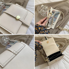 Women's PU Leather Shoulder Bag - Adjustable Strap