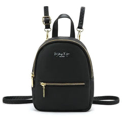 Women's PU Leather Backpack Solid Shoulder Bag Casual Large Capacity Mini