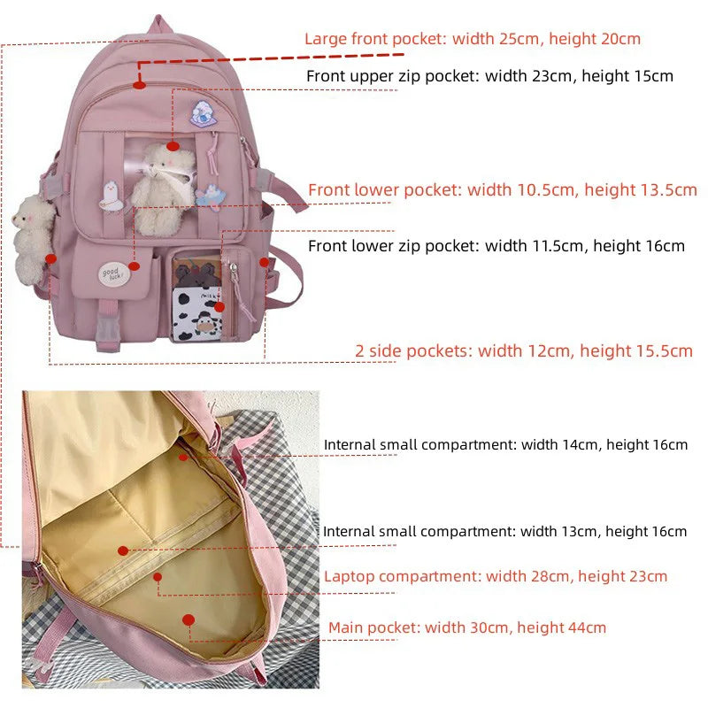 Women's Multifunction Backpack School Book Bag Pack Rucksack For Girls Female