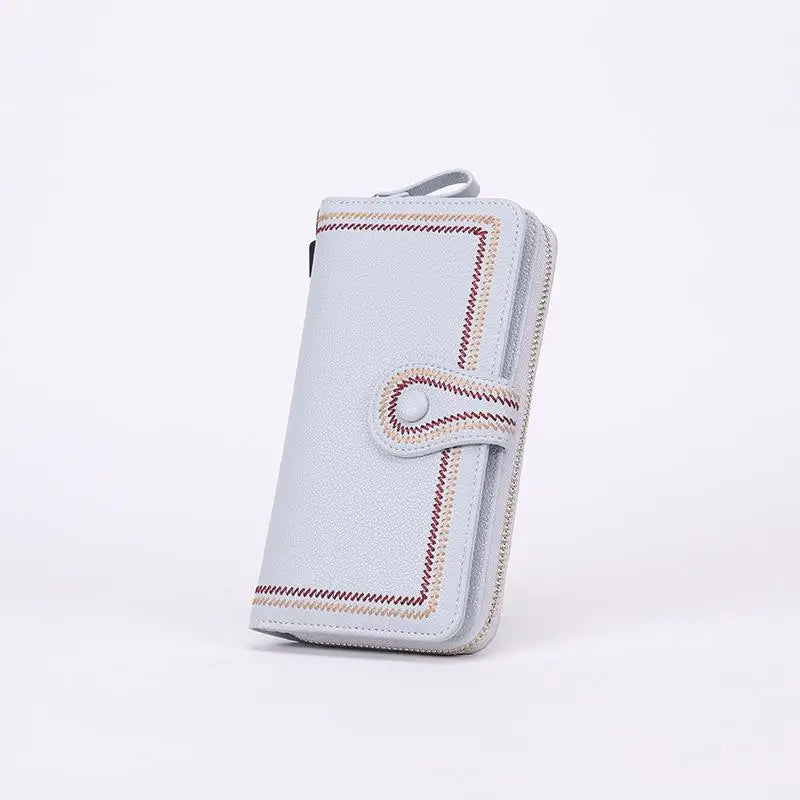 Embroidered Women's Wallet Long Clutch Zip Phone Bag