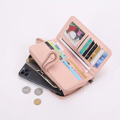 Embroidered Women's Wallet Long Clutch Zip Phone Bag