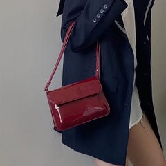 Women's Patent Leather Underarm Bag Crossbody Messenger Purse