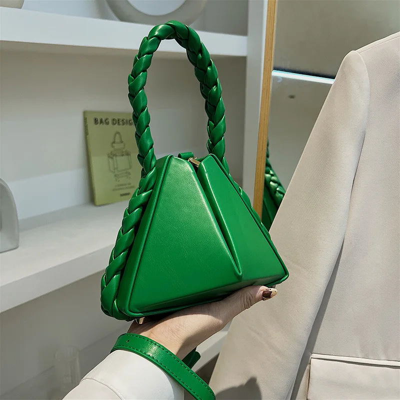Women's Triangle Folding Shoulder Bag Solid Handbag