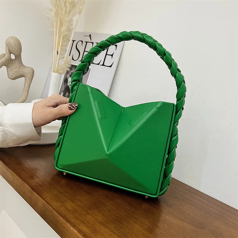 Women's Triangle Folding Shoulder Bag Solid Handbag