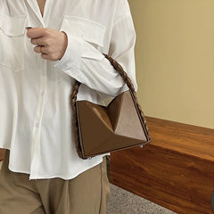 Women's Triangle Folding Shoulder Bag Solid Handbag