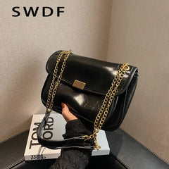 Oilskin Chain Bag Casual Shoulder Bag for Women