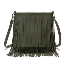 Women's Crossbody Messenger Bag with Tassel