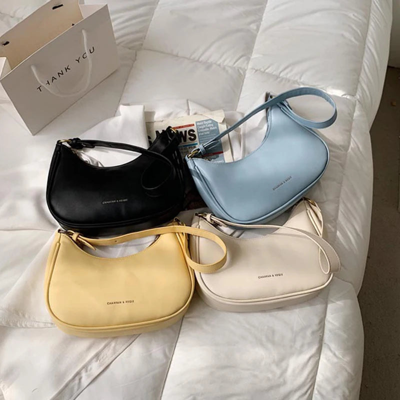 Women's Small Clutch Handbags PU Leather Underarm Shoulder Bag