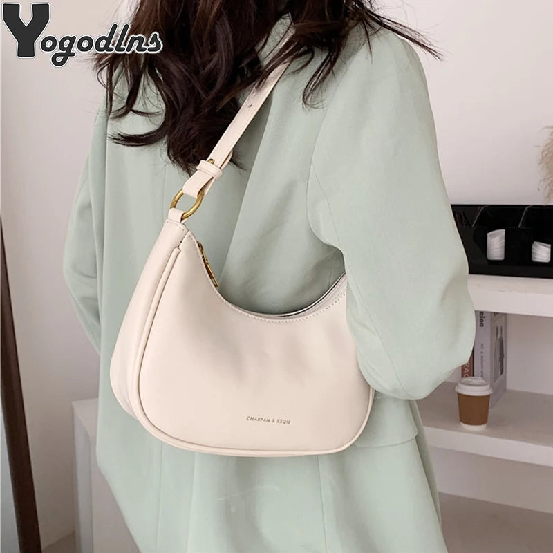 Women's Small Clutch Handbags PU Leather Underarm Shoulder Bag
