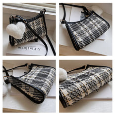 Vintage Plaid Underarm Bag All-Match Shoulder Bag