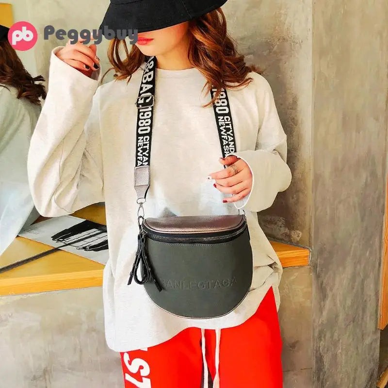 Women's Small Messenger Bag Lady Shoulder Bag Crossbody Tote Semicircle Saddle