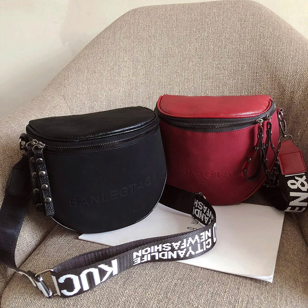 Women's Small Messenger Bag Lady Shoulder Bag Crossbody Tote Semicircle Saddle