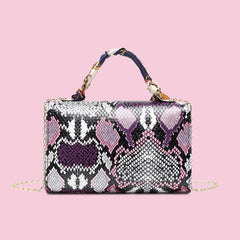 Women's Snake Skin Pattern Crossbody Bag - Small Handbag Side Purse