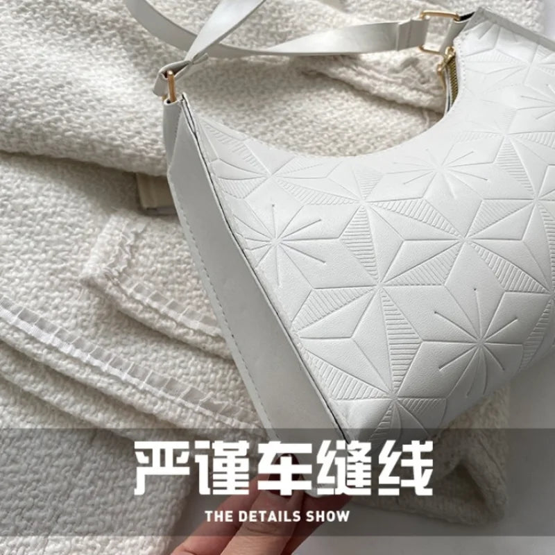 Women's Solid Underarm Handbag Single Shoulder Travel Beach Bag