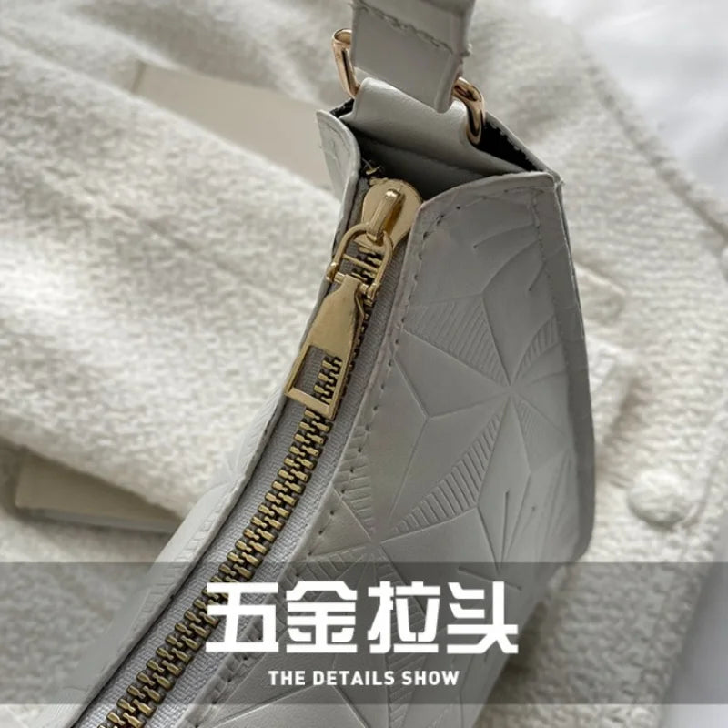 Women's Solid Underarm Handbag Single Shoulder Travel Beach Bag