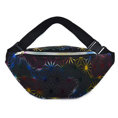 Personalized Roll PU Leather Flashing Lattice Waist Bag