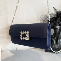 Women's Satin Evening Bag Clutch Handbag Crossbody Wedding Prom Purse