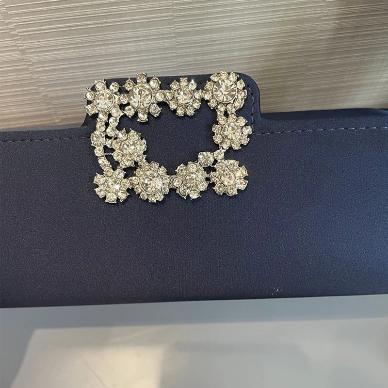 Women's Satin Evening Bag Clutch Handbag Crossbody Wedding Prom Purse