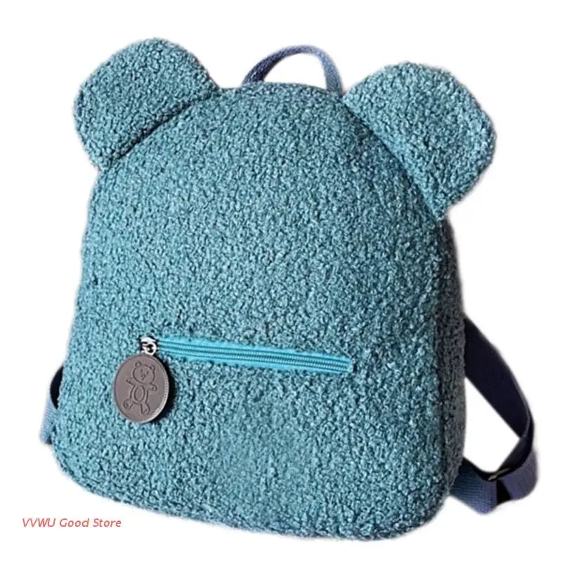 Women's Fleece Sherpa Bag Furry Backpack Plush Daypack