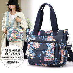 Floral Shoulder Bag Large Capacity Waterproof Top-handle Travel Totebag