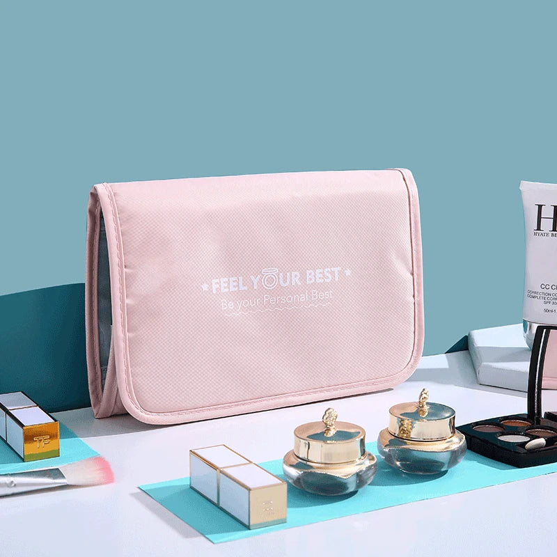 Women's Folding Cosmetic Bag Large Capacity Storage Travel Cosmetic