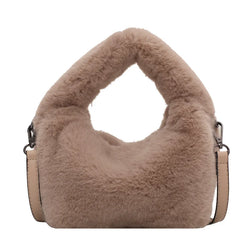 Plush Crossbody Bag Women's Furry Short Handle Clutch Shoulder Bag