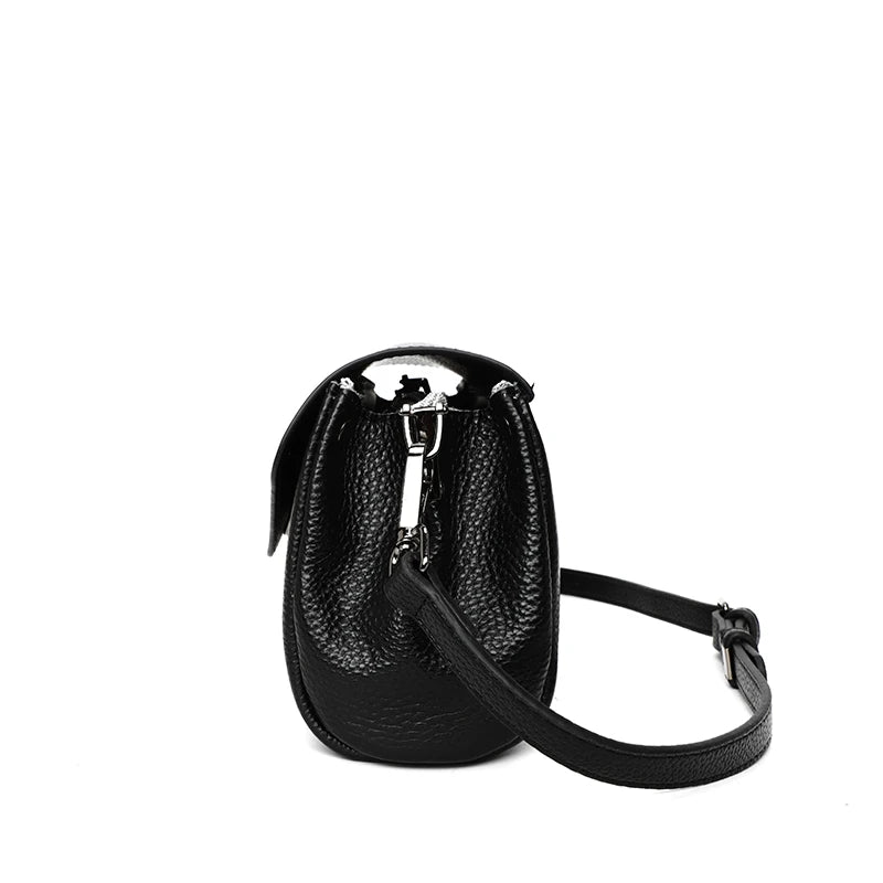 Women's Leather Shoulder Bag High Messenger Bag with Zippered Compartment