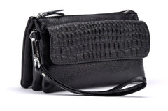 Women's Leather Mini Crossbody Clutch Bags for Phone Coins Purses