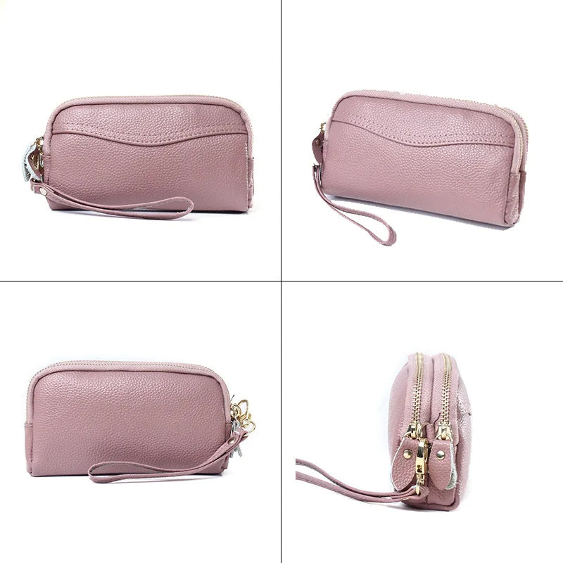 Women's Leather Wristlet Clutch Cell Phone Wallet Purse Handbag
