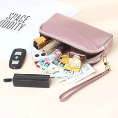 Women's Leather Wristlet Clutch Cell Phone Wallet Purse Handbag