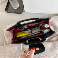 Crocodile Pattern Leather Tote Small Square Bag