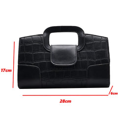 Crocodile Pattern Leather Tote Small Square Bag