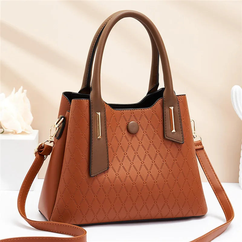 Large Capacity Women's Shoulder Bag, Lingge Messenger Bag