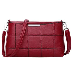 Women's Tassel Handbag Plaid Messenger Bag Shoulder Solid Square Bag