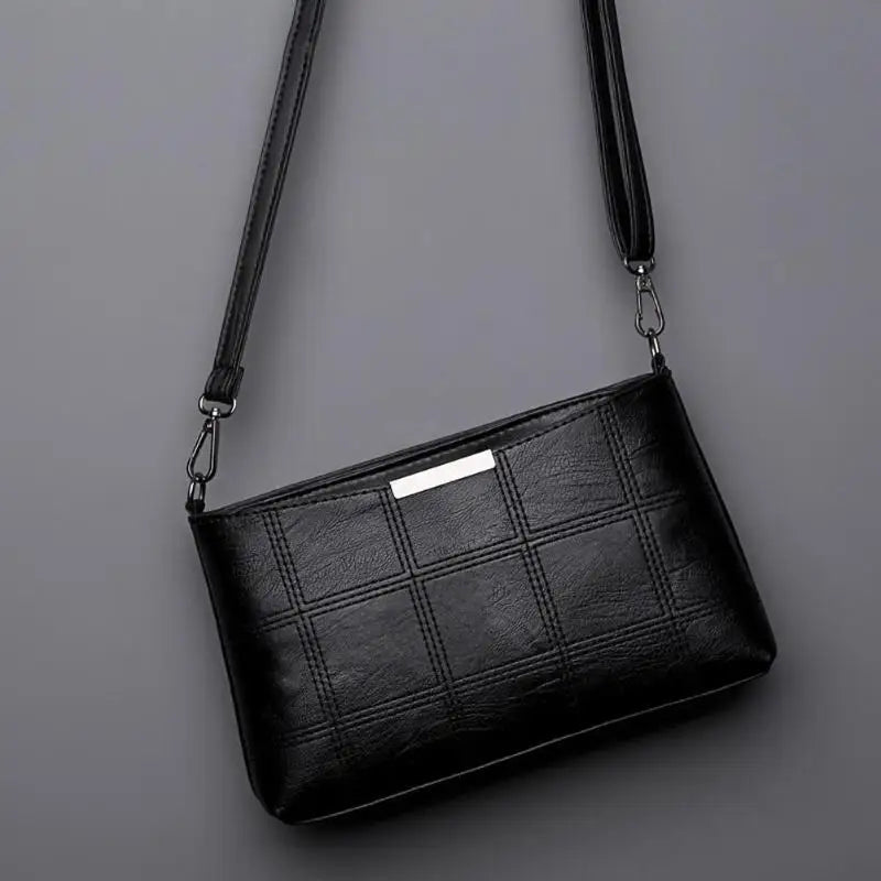 Women's Tassel Handbag Plaid Messenger Bag Shoulder Solid Square Bag