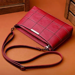 Women's Tassel Handbag Plaid Messenger Bag Shoulder Solid Square Bag