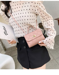 Small Square Bag Rhombus Embroidery Thread Messenger Casual Bags