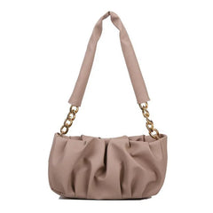 PU Cloud Bag Soft Leather Pleated Shoulder Crossbody Purse Clutch Bags