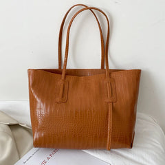 Large-capacity Women's Shoulder Bag Solid Color All-match Hand Tote
