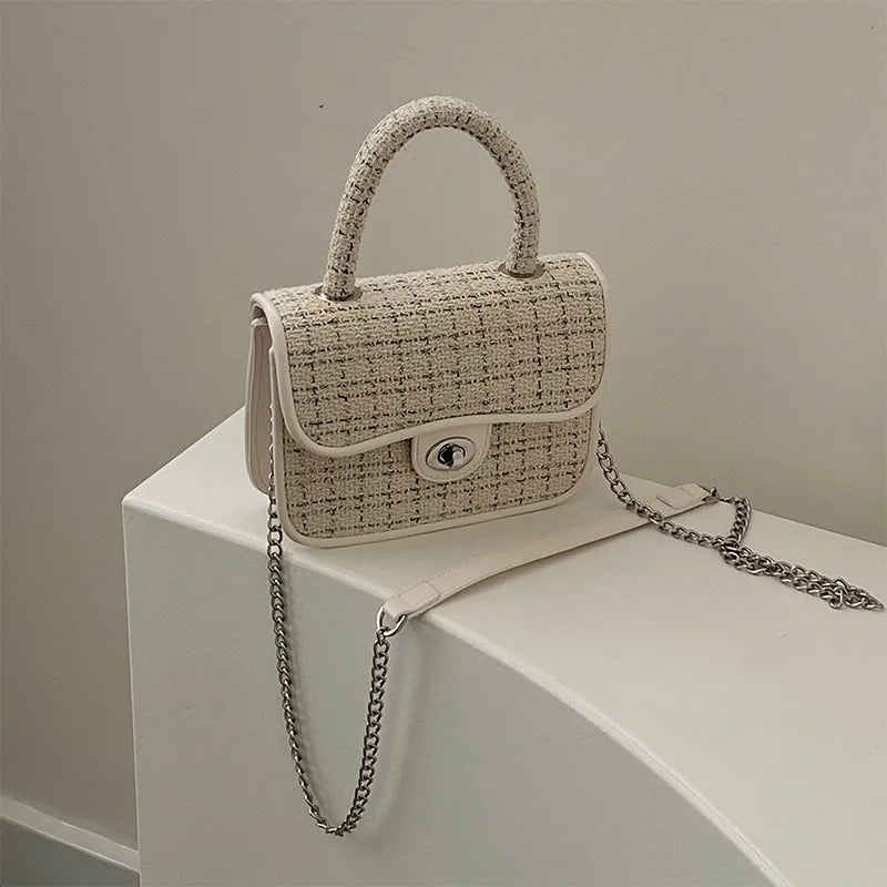 Women's Chain Shoulder Bag Crossbody Small Square Bag Top-handle Purse