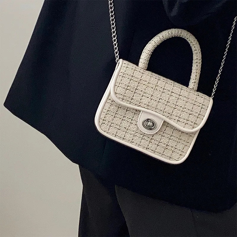 Women's Chain Shoulder Bag Crossbody Small Square Bag Top-handle Purse