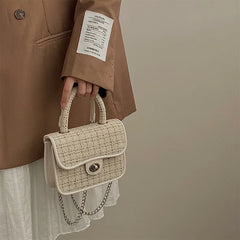 Women's Chain Shoulder Bag Crossbody Small Square Bag Top-handle Purse