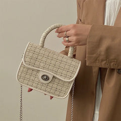 Women's Chain Shoulder Bag Crossbody Small Square Bag Top-handle Purse