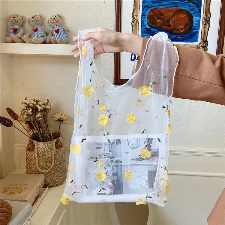Embroidered Large Capacity Shopping Bag for Women